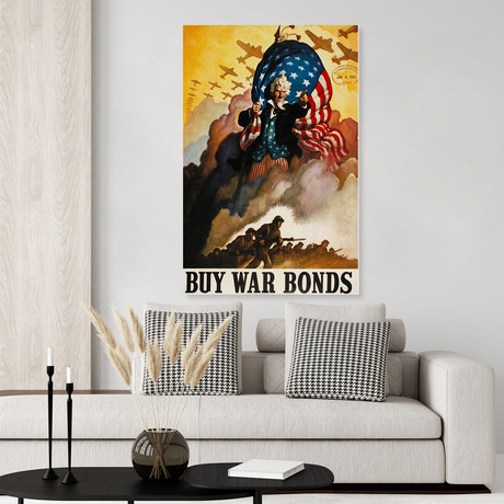 Uncle Sam Buy War Bonds // Vintage Poster (17"H x 11"W x .01"D)