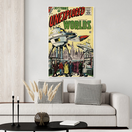 Unexplained Worlds // UFO's IN NYC // Vintage Comic (17"H x 11"W x .01"D)