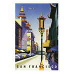 San Francisco Chinatown + Trolly // Vintage Poster (17"H x 11"W x .01"D)