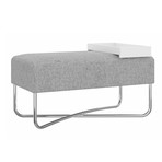 Ember Bench // Light Gray Linen Fabric + Chromed Base // White Tray