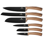6-Piece Knife Set // Black + Maple