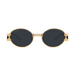 Unisex St James Sunglasses // Black + Gold + White Croc