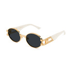 Unisex St James Sunglasses // Black + Gold + White Croc