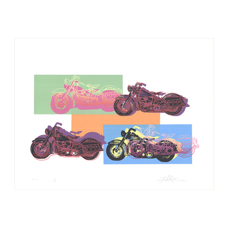 Friedbert Renbaum // Harley x 4 // 1994 Serigraph // SIGNED