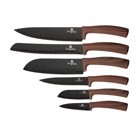 6-Piece Knife Set // Black + Rosewood