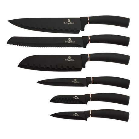 6-Piece Knife Set // Black + Rose Gold