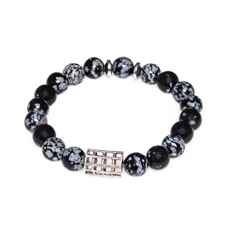 Dell Arte // Moon Stone Agate Bracelet // Black