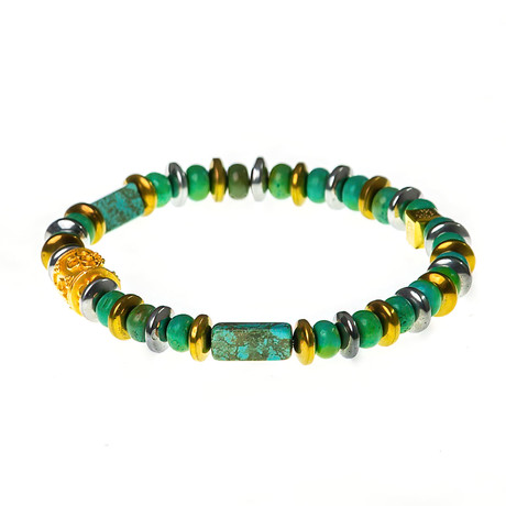 Dell Arte // Hematite + Randel Bead Bracelet // Turquoise