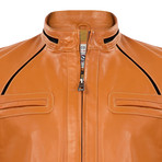 Rainier Leather Jacket // Camel (L)