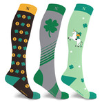 St. Patrick's Day Lucky Celebration Compression Socks // 3-Pairs (Small / Medium)