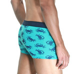 Crab Patterned Boxer // Teal (Small)