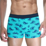Crab Patterned Boxer // Teal (Small)