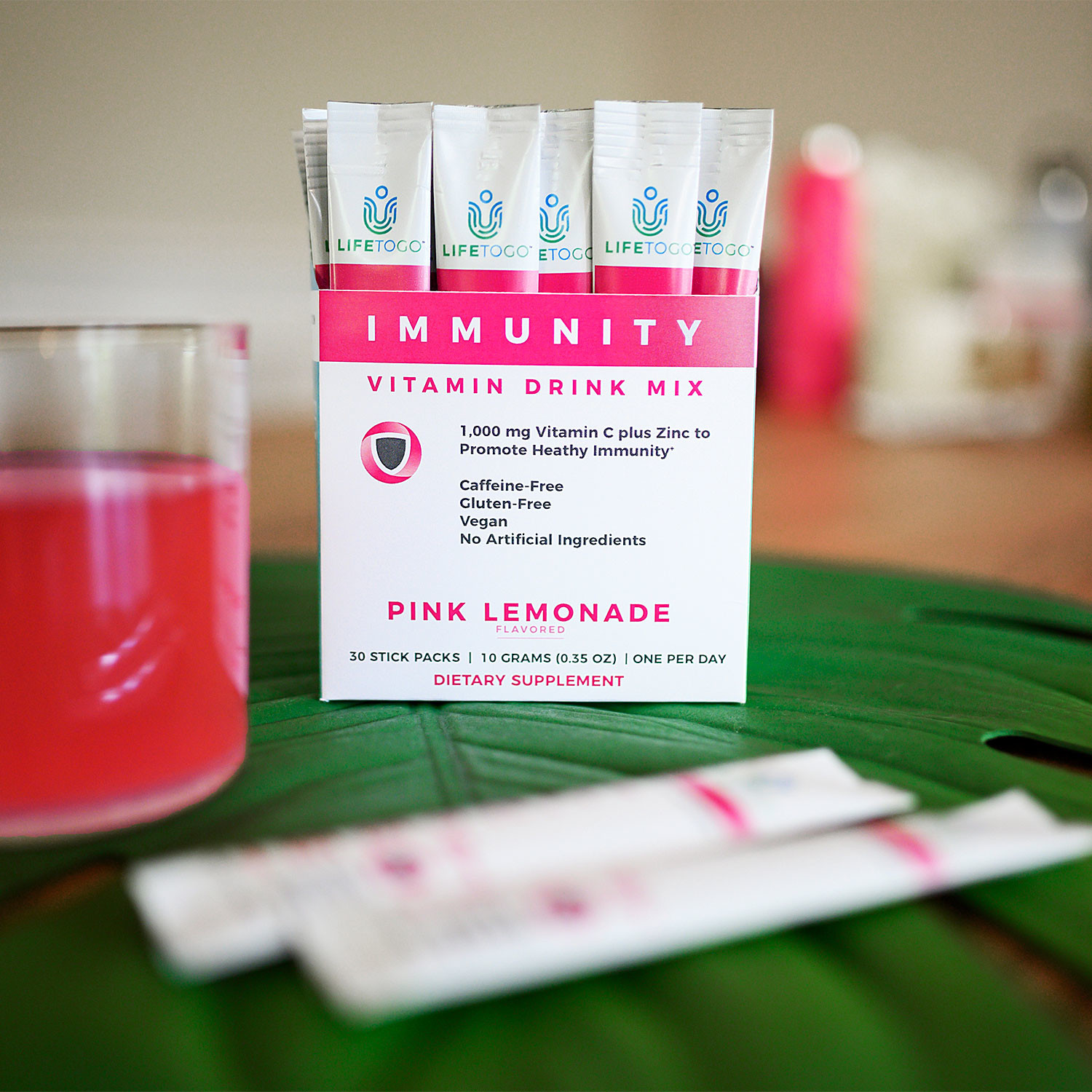 Pink Lemonade // Immunity Vitamin Drink Mix // 30Pack LifeToGo