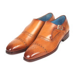 Cap Toe Monkstrap Shoes // Cognac (Euro: 46)