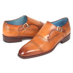 Cap Toe Monkstrap Shoes // Cognac (Euro: 43)