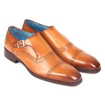 Cap Toe Monkstrap Shoes // Cognac (Euro: 39)
