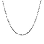 Stainless Steel Round Box Chain Necklace // Metallic