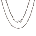 Stainless Steel Rope Chain Necklace // Metallic