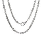Stainless Steel Round Box Chain Necklace // Metallic