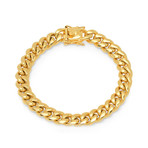18K Gold Plated Miami Cuban Chain Link Bracelet // Yellow