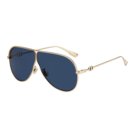 Women's Camp Sunglasses // Gold + Dark Blue