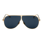 Women's Camp Sunglasses // Gold + Dark Blue