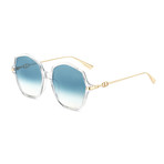 Women's Link Sunglasses // Crystal + Gold + Blue
