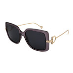 Salvatore Ferragamo // Unisex SF913S-057 Square Sunglasses // Gold + Gray