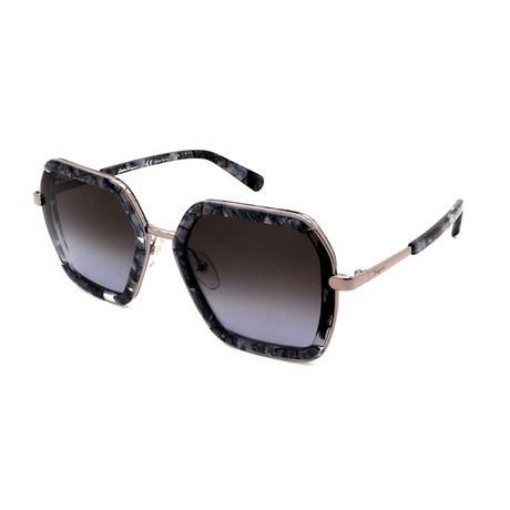 Women's SF901S-042 Square Sunglasses // Black Stone Gray + Gray Gradient