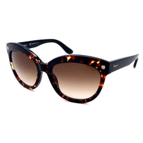 Salvatore Ferragamo // Women's SF675S-214 Sunglasses // Havana + Brown Gradient