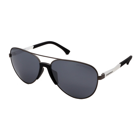 Men's EA2059F-30106G Aviator Sunglasses // Matte Gunmetal + Mirror Gray