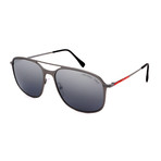 Men's PS53TS-7CQ2F2 Pilot Polarized Sunglasses // Metal Gray + Gray Mirror