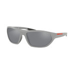 Men's Linea Rossa PS18US-5355L066 Sunglasses // Matte Gray + Light Gray Mirror