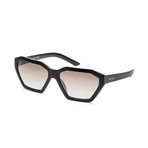 Women's Fashion PR03VS-1AB5O057 Sunglasses // Black + Gray Gradient + Silver Mirror