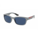 Men's Linea Rossa PS05VS-NAR06A57 Sunglasses // Light Gray Demi Shiny + Dark Blue