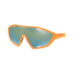 Men's Linea Rossa PS10US-4484J230 Sunglasses // Fluorescent Orange Rubber + Dark Violet Gray Emerald Iridium