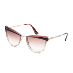 Women's Fashion PR12US-KOF0A665 Sunglasses // Pale Gold + Antique Pink + Brown Gradient