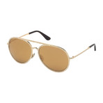 Unisex Antibes Sunglasses // Gold + Brown