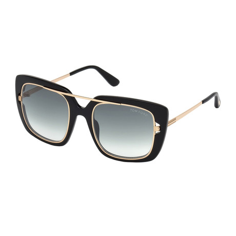 Women's Marissa Sunglasses // Black + Gold + Blue