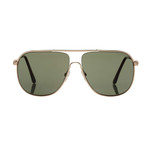 Men's Dominic Sunglasses // Shiny Rose Gold + Green