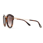 Women's TF0574S Mia Sunglasses // Dark Havana + Brown Gradient
