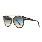 Women's FT518S Livia Sunglasses // Havana + Blue Gradient