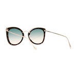 Women's FT0657S Sunglasses // Blonde Havana + Blue Gradient