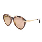 Women's FT0576S Lisa Sunglasses // Striped Brown + Gold