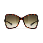 Women's FT0579S 53K Sunglasses // Havana + Brown Gradient