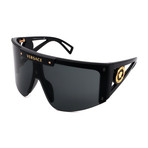 Versace // Men's VE4393-GB187 Shield Sunglasses // Shiny Black + Gray