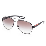 Men's PS55QS-DG00A762 Linea Rossa Sunglasses // Black + Gray