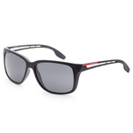 Prada // Men's PS03TS-1BO5S059 Linea Rossa Sunglasses // Matte Black + Gray