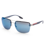 Men's PS60US-QFP9P162 Linea Rossa Polarized Sunglasses // Silver + Blue