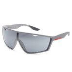 Men's PS09US-4495L040 Linea Rossa Polarized Sunglasses // Dark Gray + Black Mirror